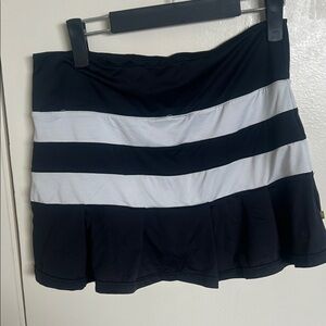 Chic Black and White Striped Mini Skirt